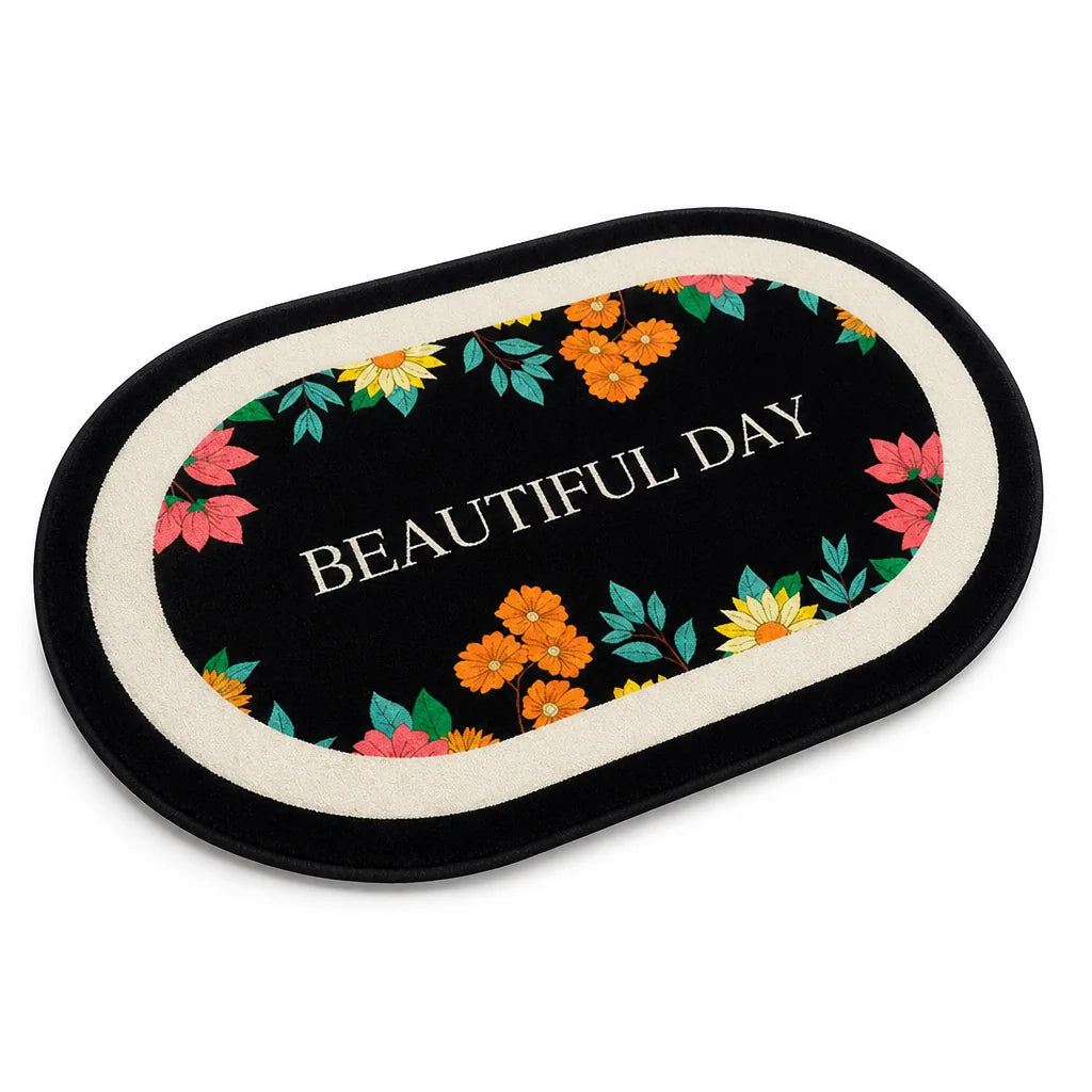 Area Rug French Country Floral Non-Slip Machine Washable