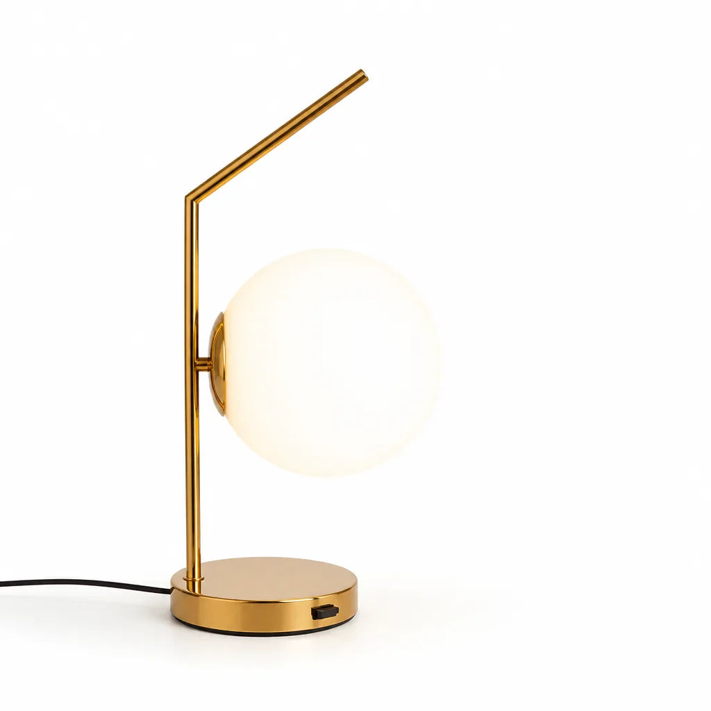 Frosted Glass Globe Table Lamp (Led Compatible)