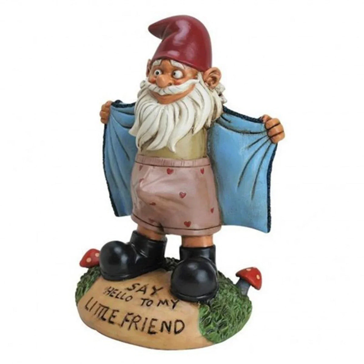 Garden Gnome Statue Resin Outdoor Figurine Green Cape