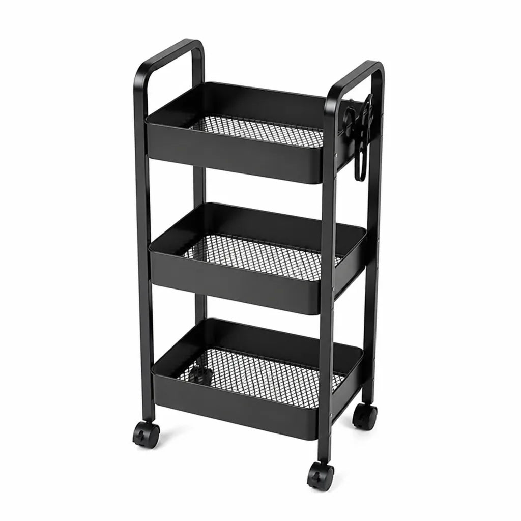 Kitchen Cart 3-Tier Carbon Steel With Wheels