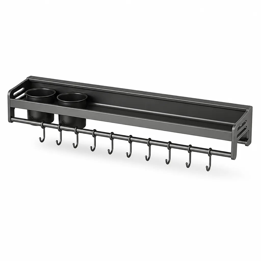 Kitchen Wall Shelf Stainless Steel Double Rod No Drill