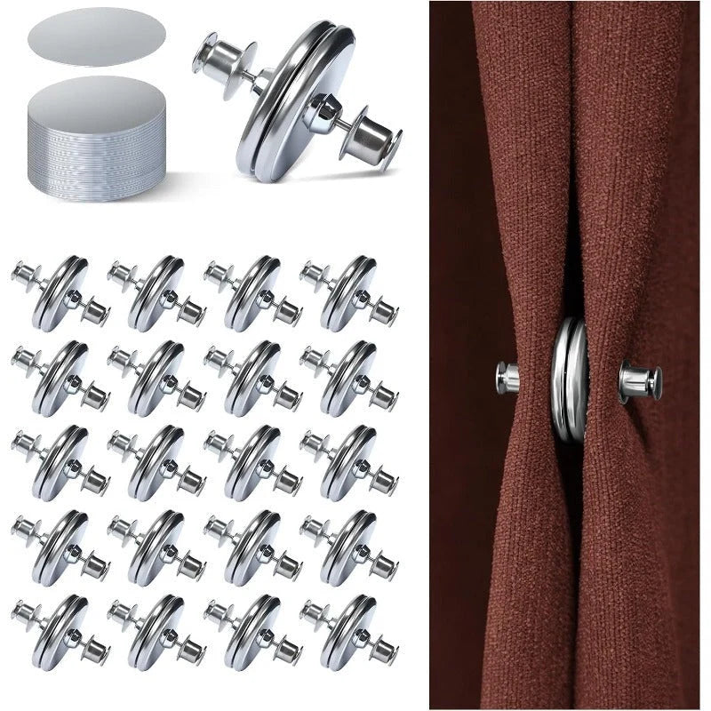 Magnetic Curtain Clips Strong Hold No-Drill Installation