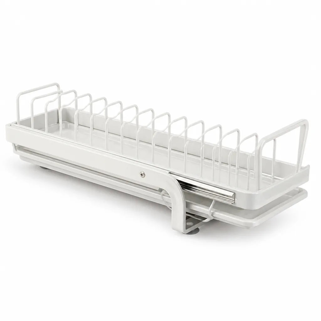 Pull-Out Dish Shelf Quiet Rails Plate & Bowl Organizer