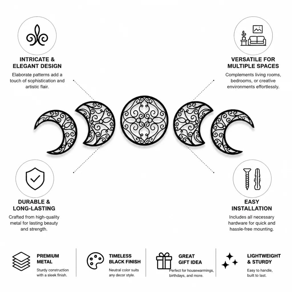 Wall Art Black Metal Mandala Cutout