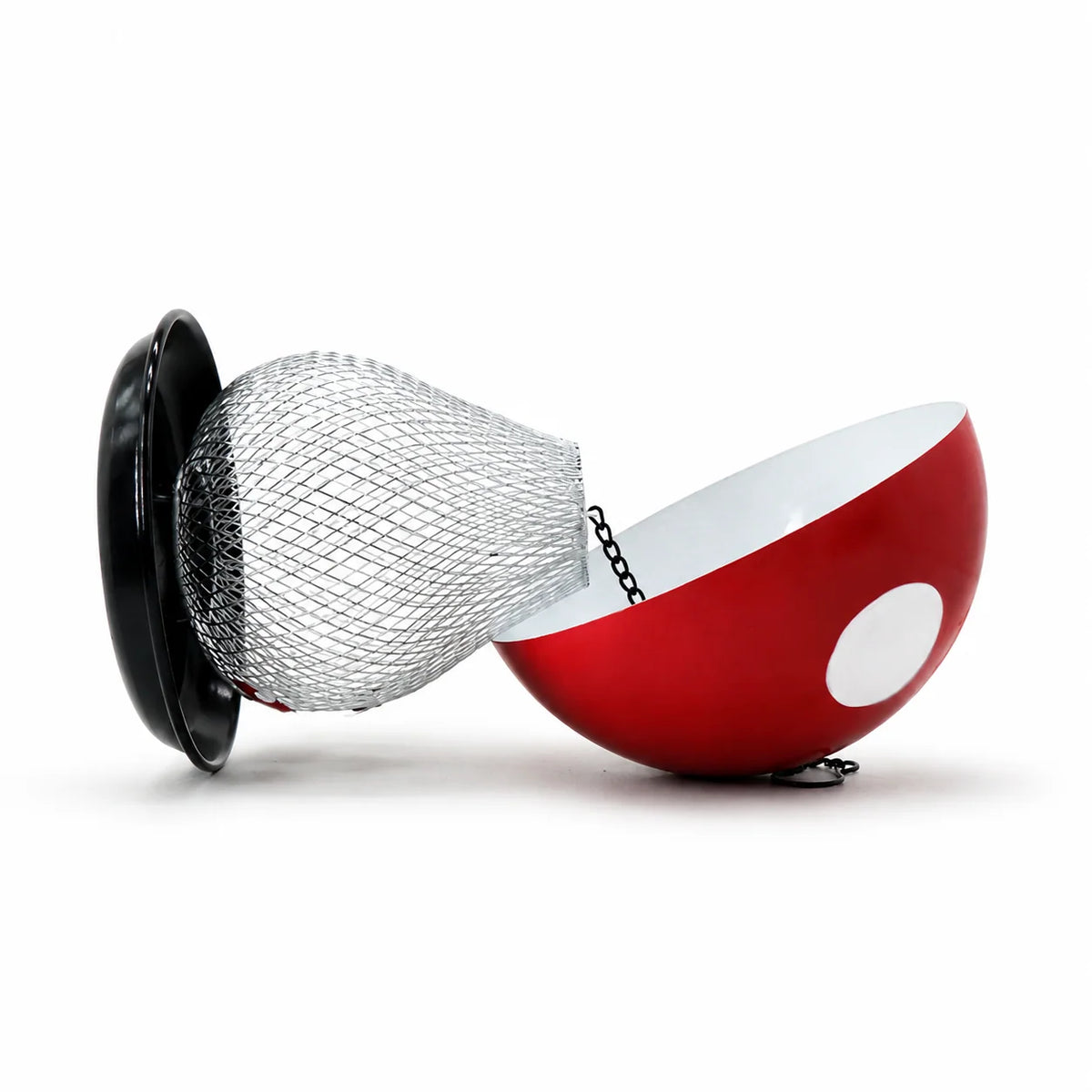 Bird Feeder Mushroom-Shaped Mesh Silo With Feeding Tray