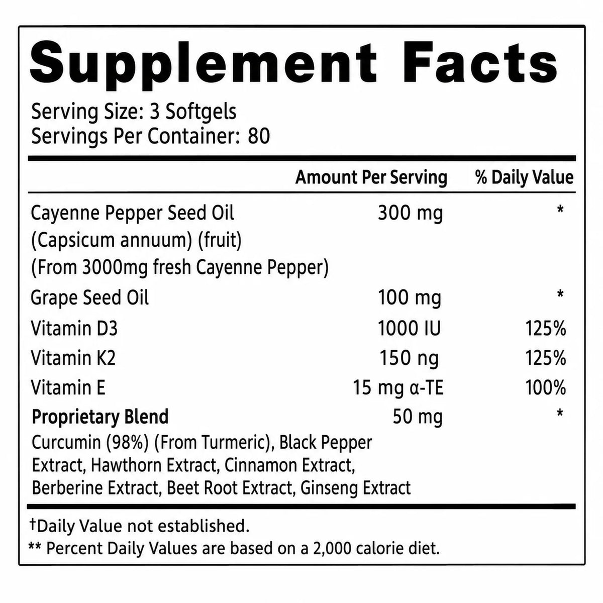 Botanical Supplement 10-Ingredient Blend Softgel Capsules