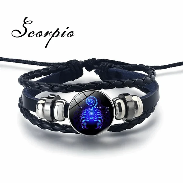 Bracelet Set Zodiac Design Adjustable Stretch Fit 2-Pack