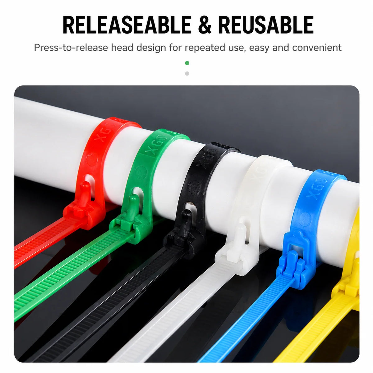 Cable Ties Reusable Self-Locking Nylon Set of 200