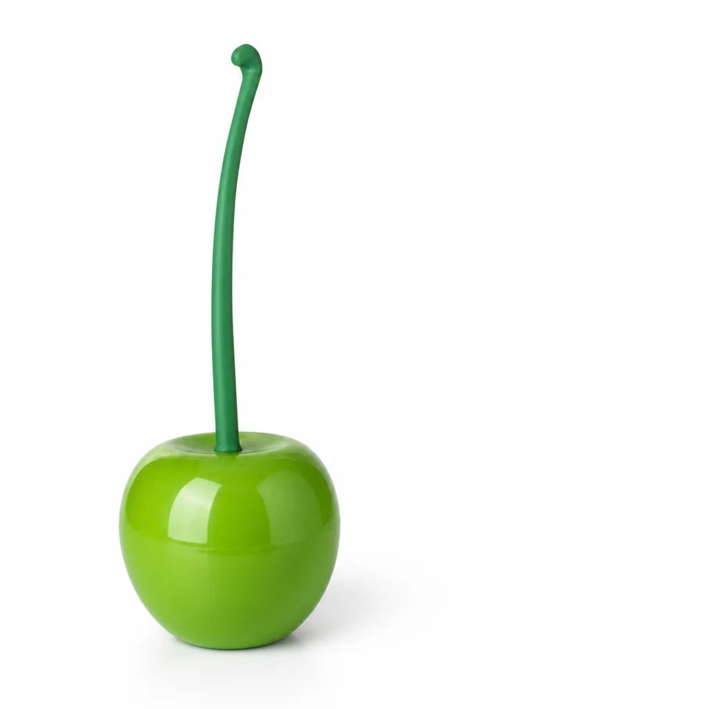 Cherry-Shaped Round-Base Toilet Brush and Holder