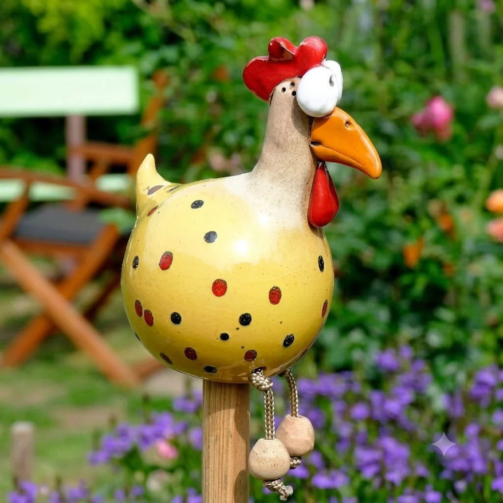 Chicken Garden Decor Hand-Painted Dangling Legs Indoor & Outdoor