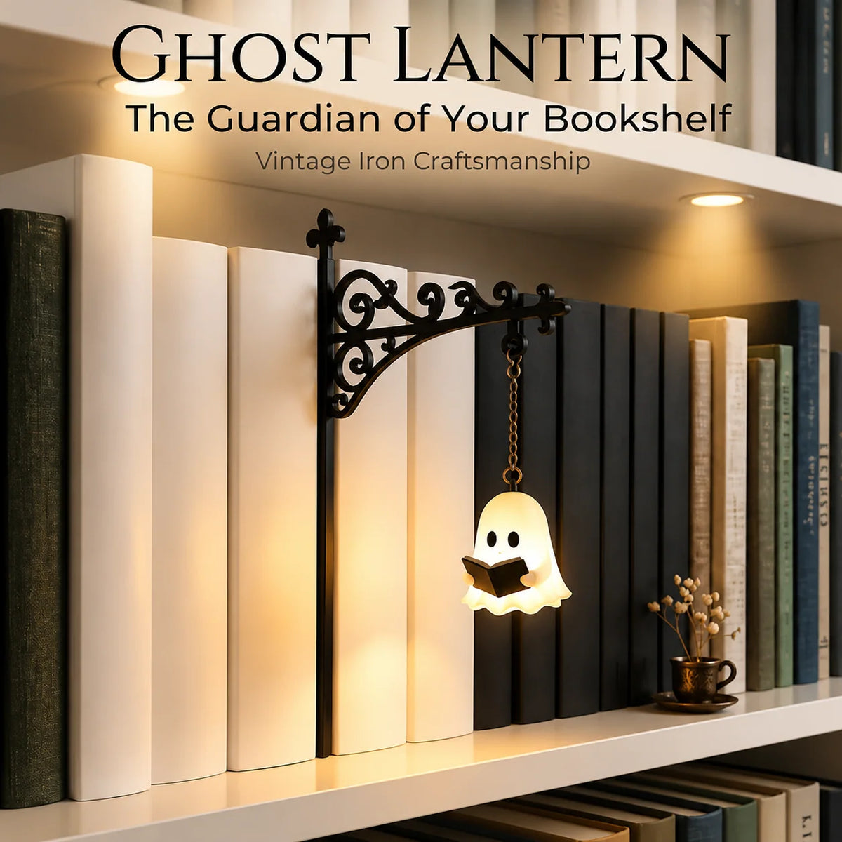 Decorative Light Ghost Shape Warm White Cordless Button-Battery Powered