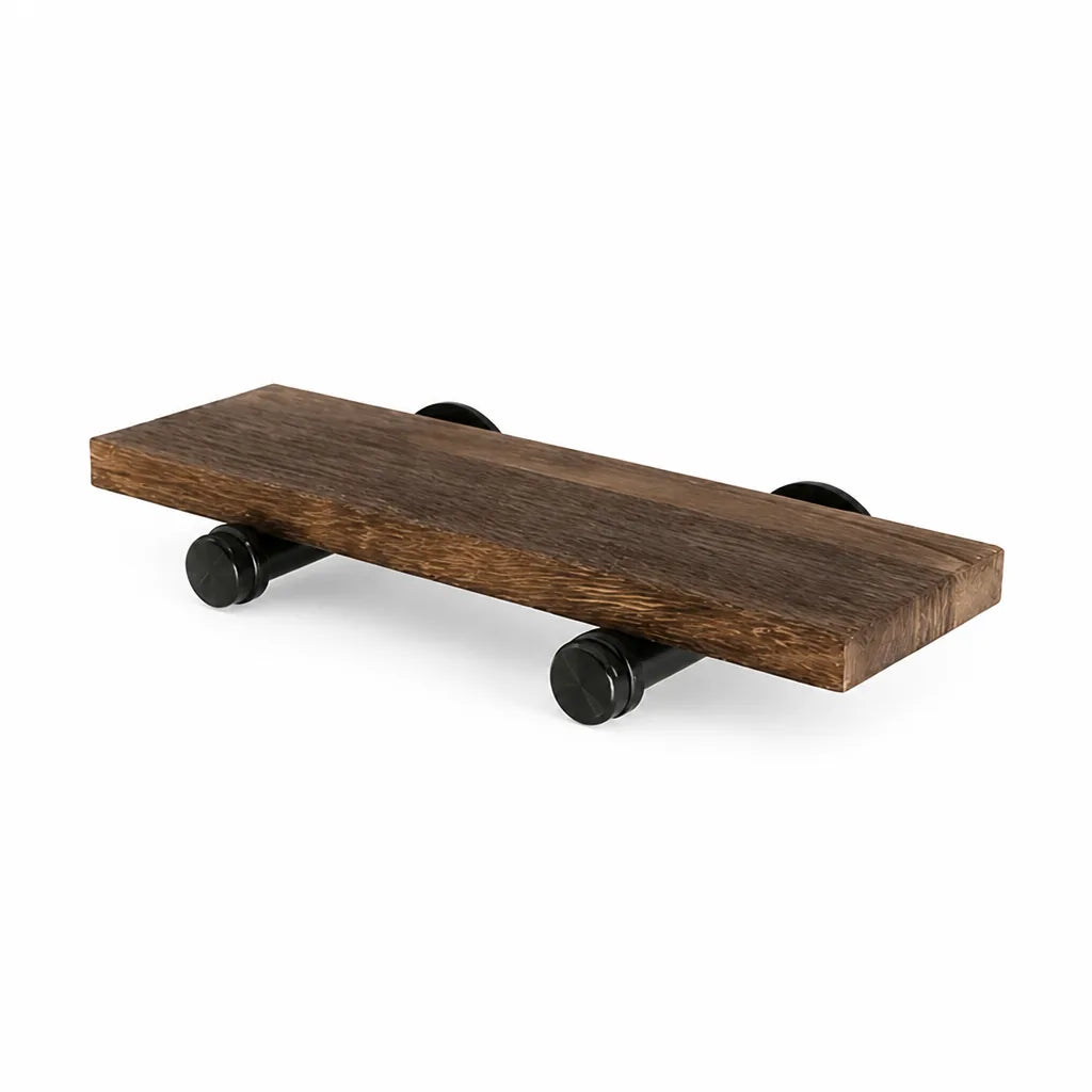 Floating Wall Shelf Wooden Bracket-Free Design