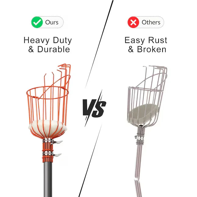 Fruit Picker Telescoping Steel Handle Cushioned Landing Pad
