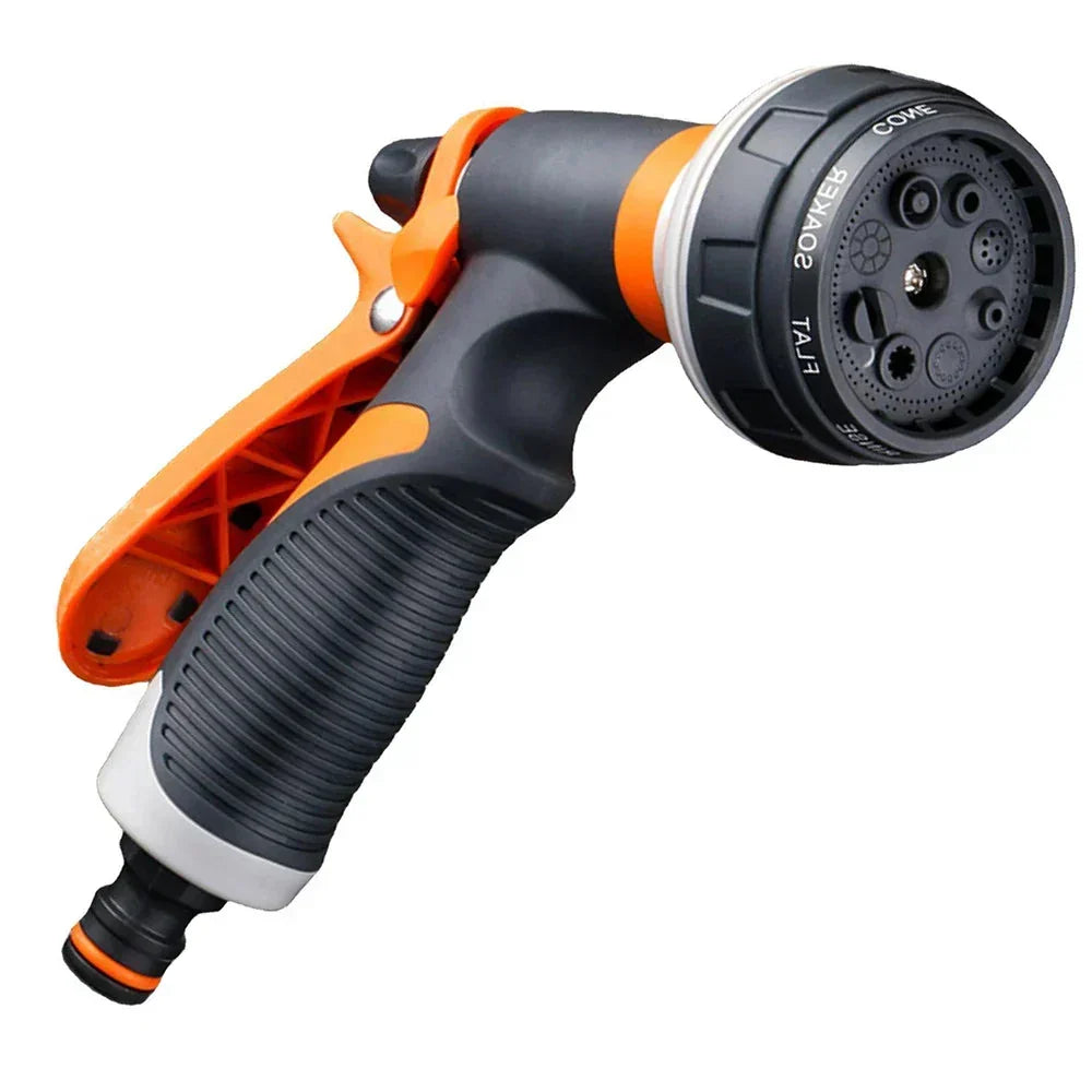 Garden Hose Spray Gun 8 Patterns Adjustable Flow Trigger Lock