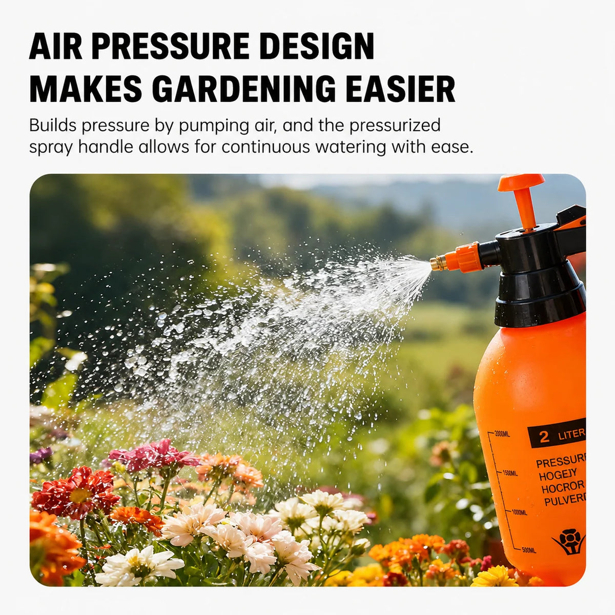 Garden Sprayer Adjustable Mist & Stream 68 Fl Oz