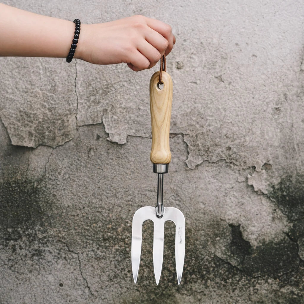 Garden Tool Set Forged Stainless Steel Wooden Handles
