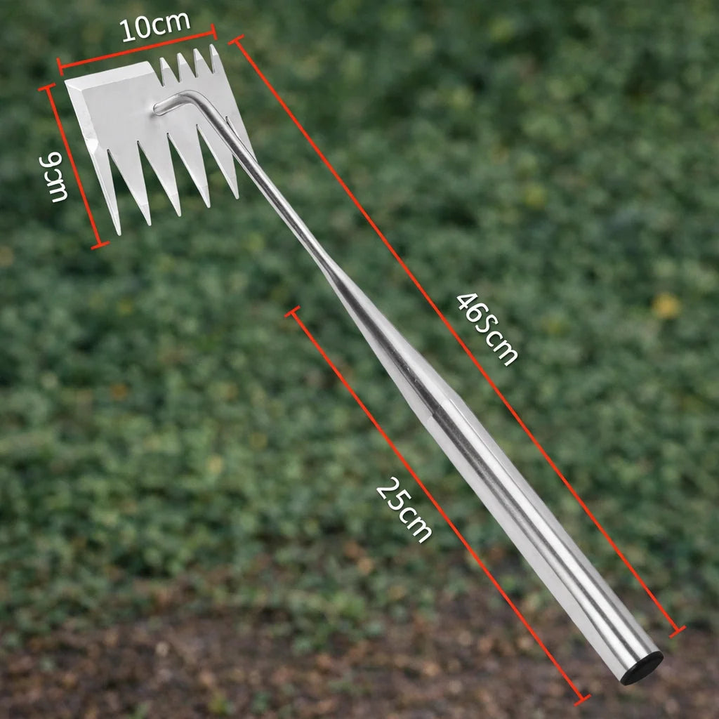 Garden Weeding Rake Four-Tine Manganese Steel