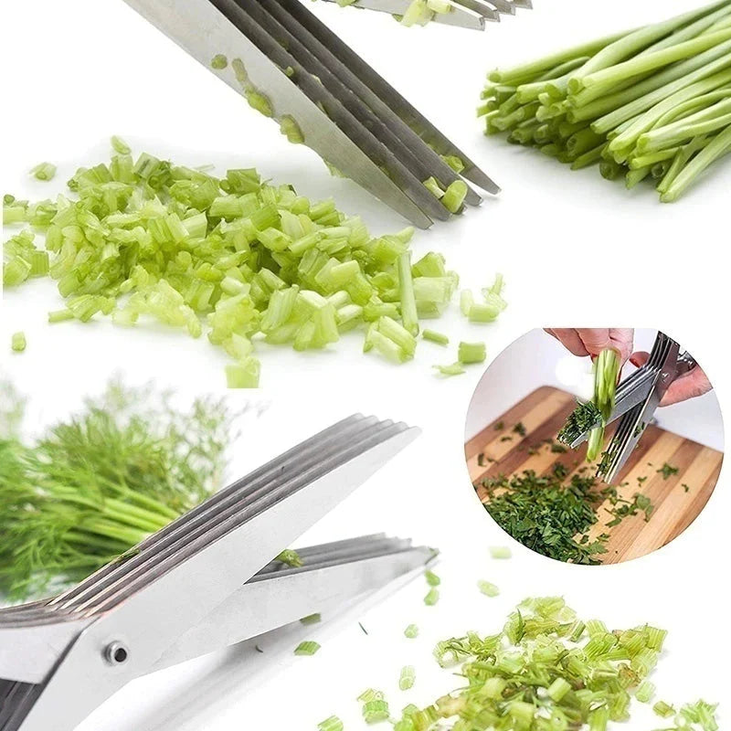 Kitchen Scissors Stainless Steel 5-Layer Blades Ergonomic Handles