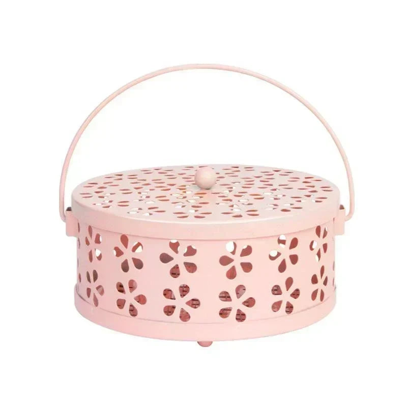 Mosquito Coil Holder Iron Portable Handle Tray