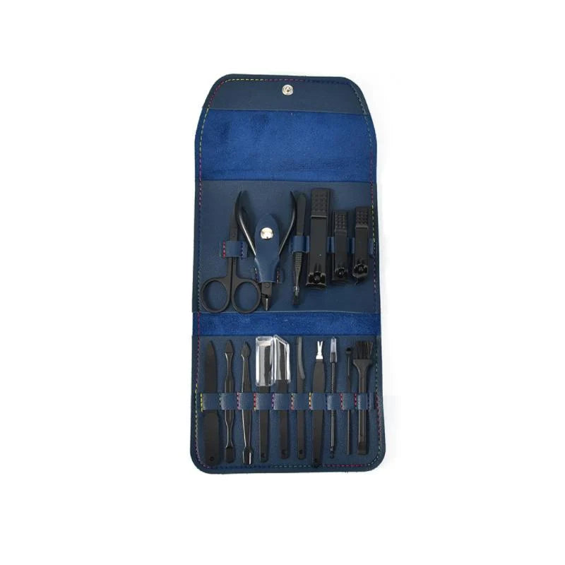 Nail Care Set Stainless Steel 16-Piece Travel Case