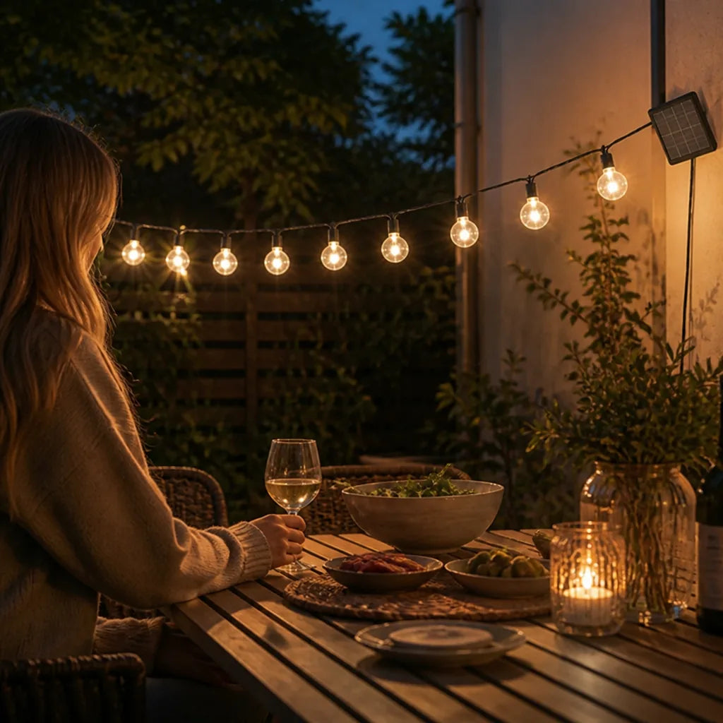 Outdoor Solar LED Globe String Lights (50 Lights)