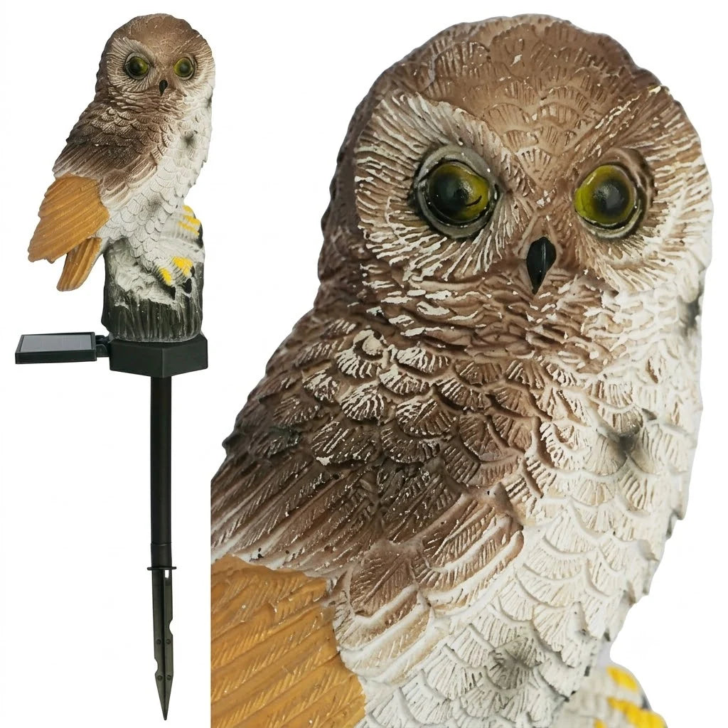 Owl Garden Light Solar Powered Automatic Dusk-To-Dawn Waterproof