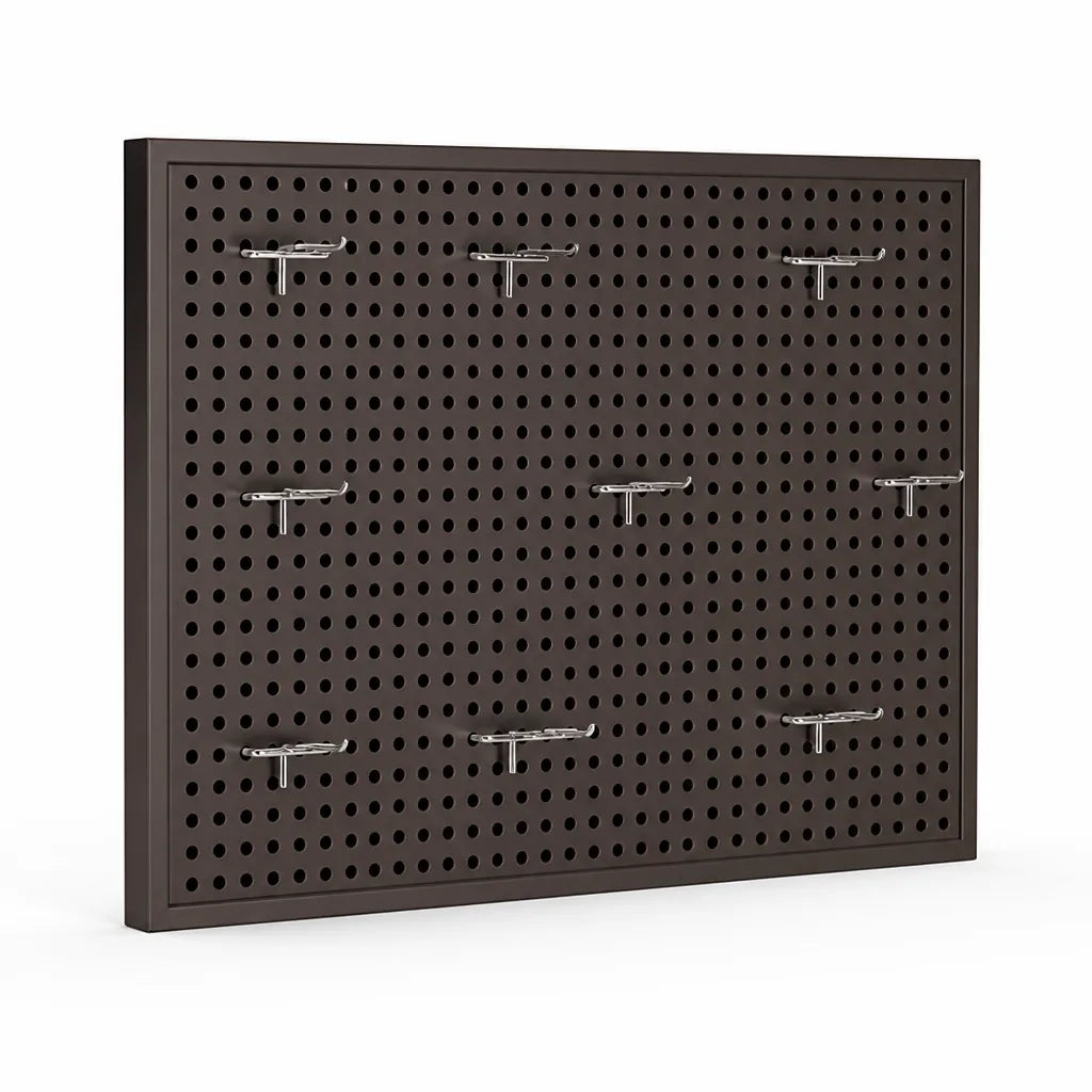 Pegboard Organizer Wall-Mounted Modular Design 10 Metal Hooks