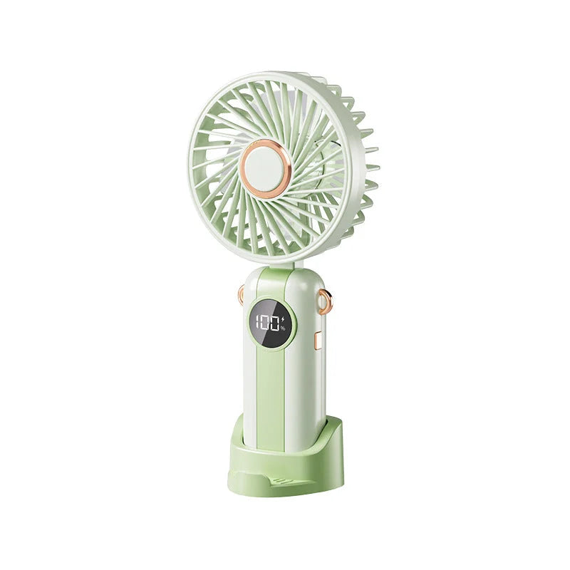 Portable Fan Foldable USB Rechargeable 5-Speed LED Display