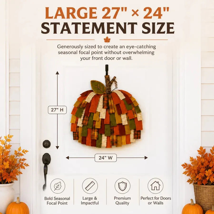 Pumpkin Door Hanger 3D Patchwork Fabric Design