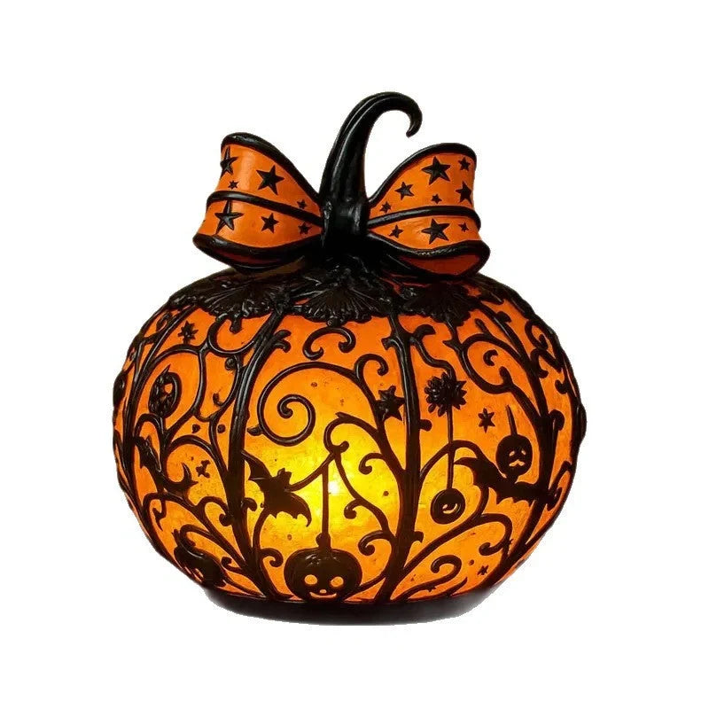 Pumpkin Lamp Mosaic Design USB-Powered Warm White Light