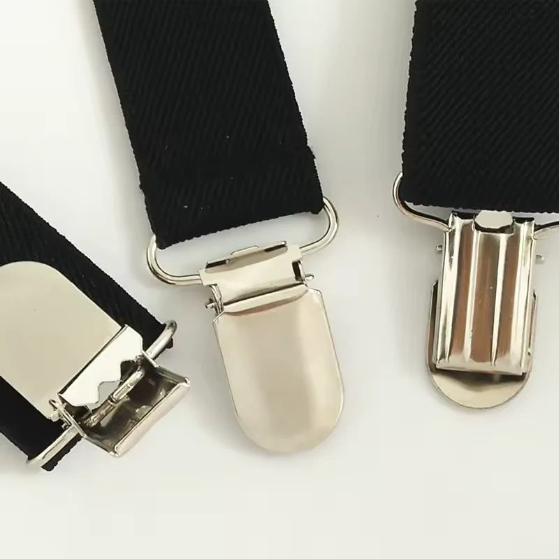 Suspenders Adjustable Elastic Y-Back With 3 Metal Clips