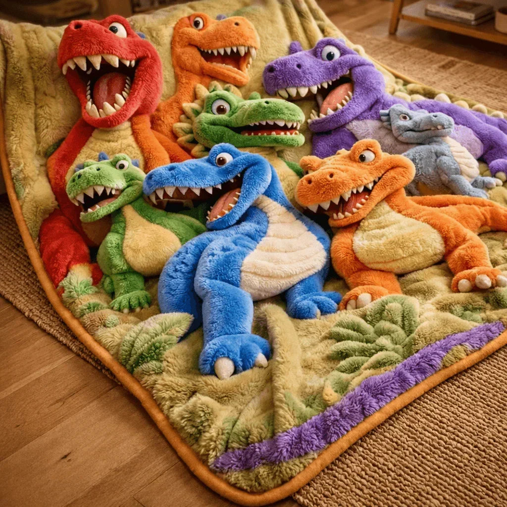 Throw Blanket Oversized Dinosaur Print Soft & Machine Washable