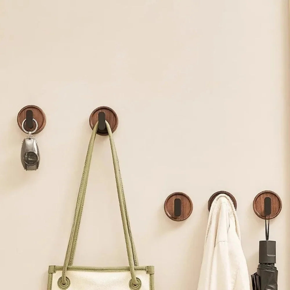 Wall Hook Solid Wood Self-Adhesive Drill-Free Installation