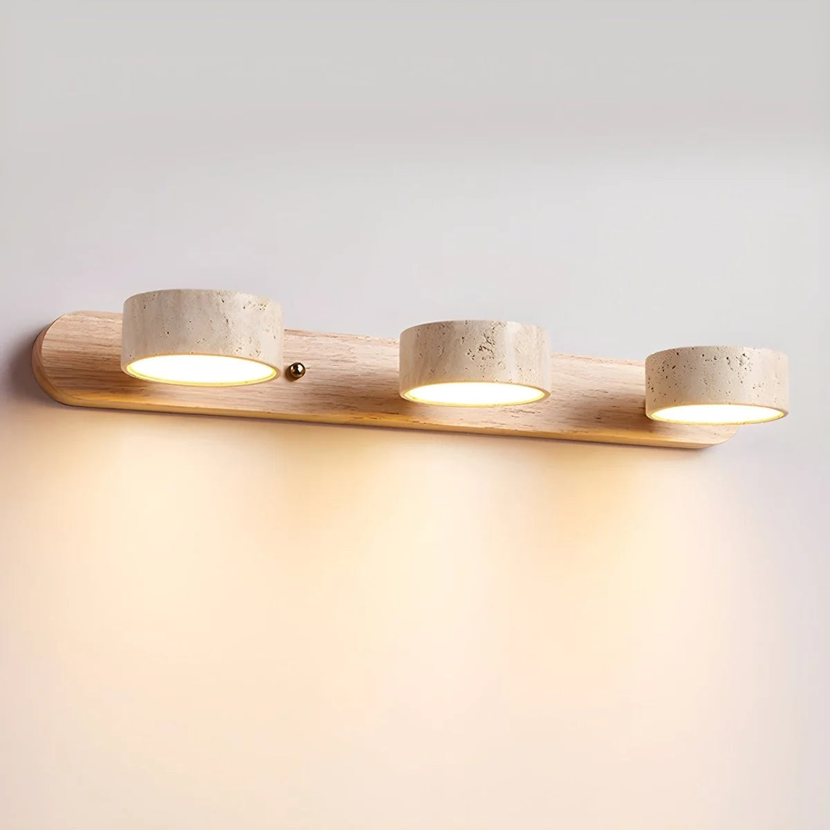Wall Light Natural Travertine Wood Integrated LED