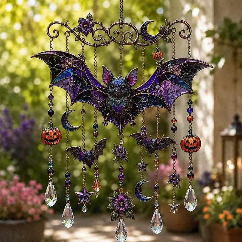 Wind Chime Halloween Stained Glass Style Reflective Beads