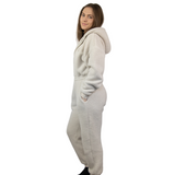 ULTIMATE SHERPA HOODED ONESIE - STONE