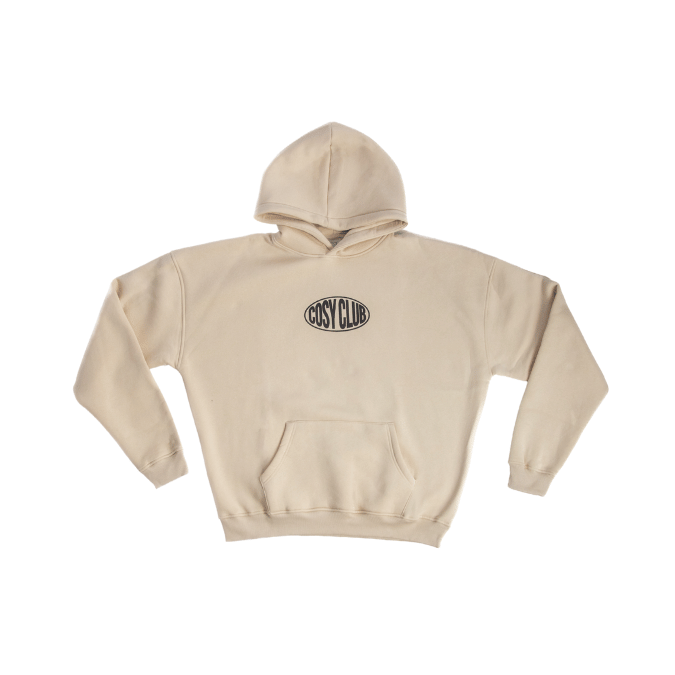 Unisex COSY CLUB co-ord oversized hoodie in cream