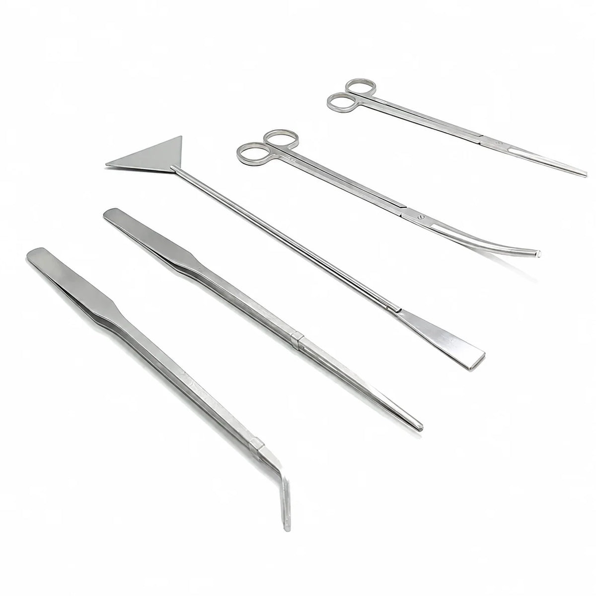 Aquarium Plant Care Tool Set Stainless Steel Ridged Grip