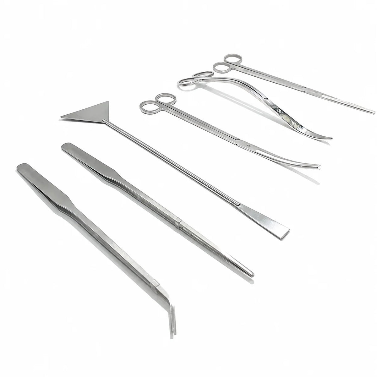 Aquarium Plant Care Tool Set Stainless Steel Ridged Grip