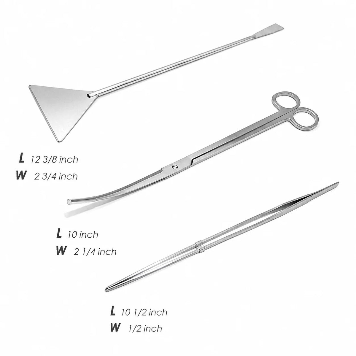 Aquarium Plant Care Tool Set Stainless Steel Ridged Grip
