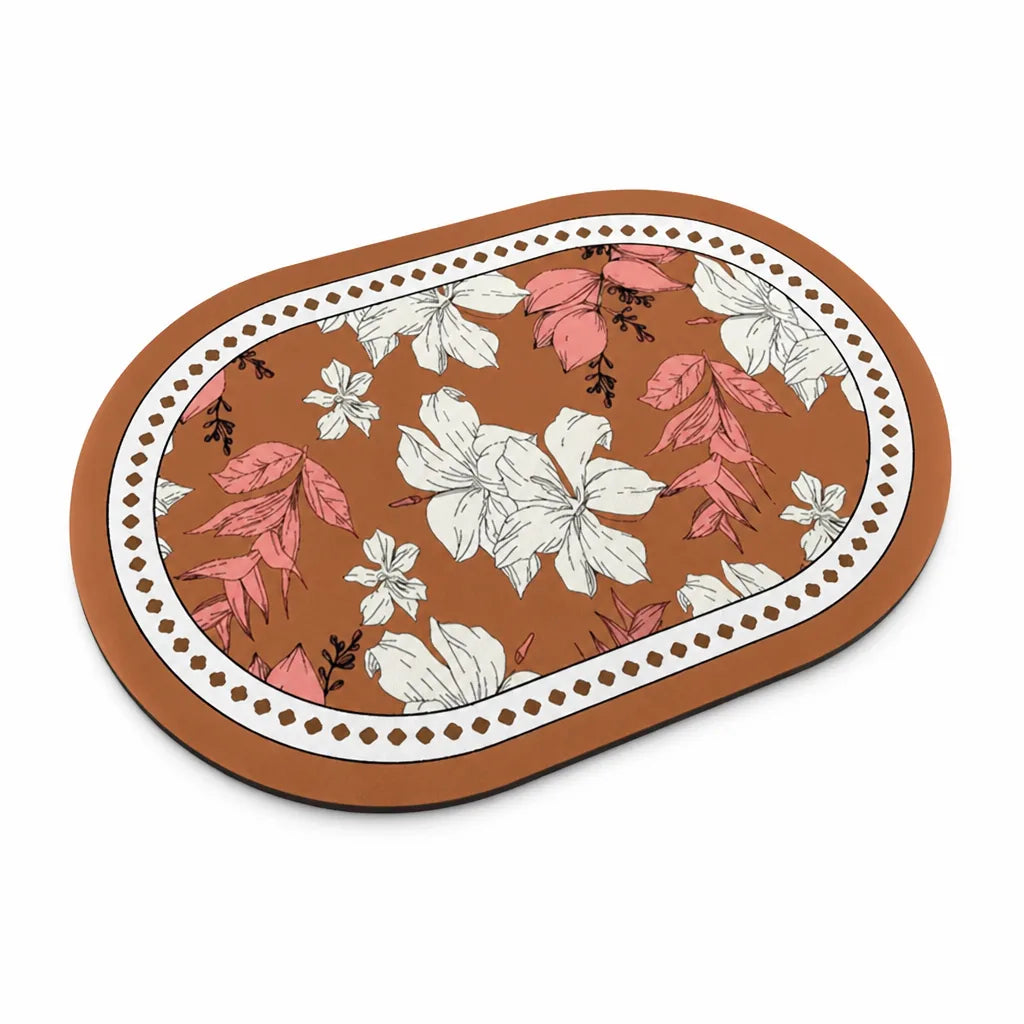 Area Rug French Country Floral Non-Slip Machine Washable