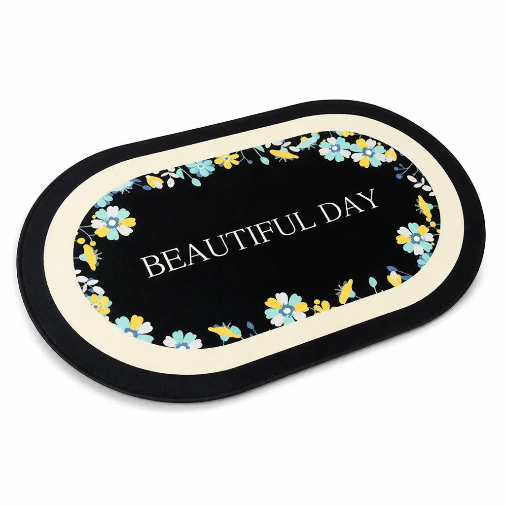 Area Rug French Country Floral Non-Slip Machine Washable