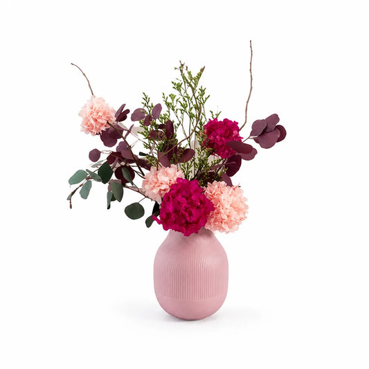 Artificial Floral Arrangement Lifelike Silk Blooms With Vase
