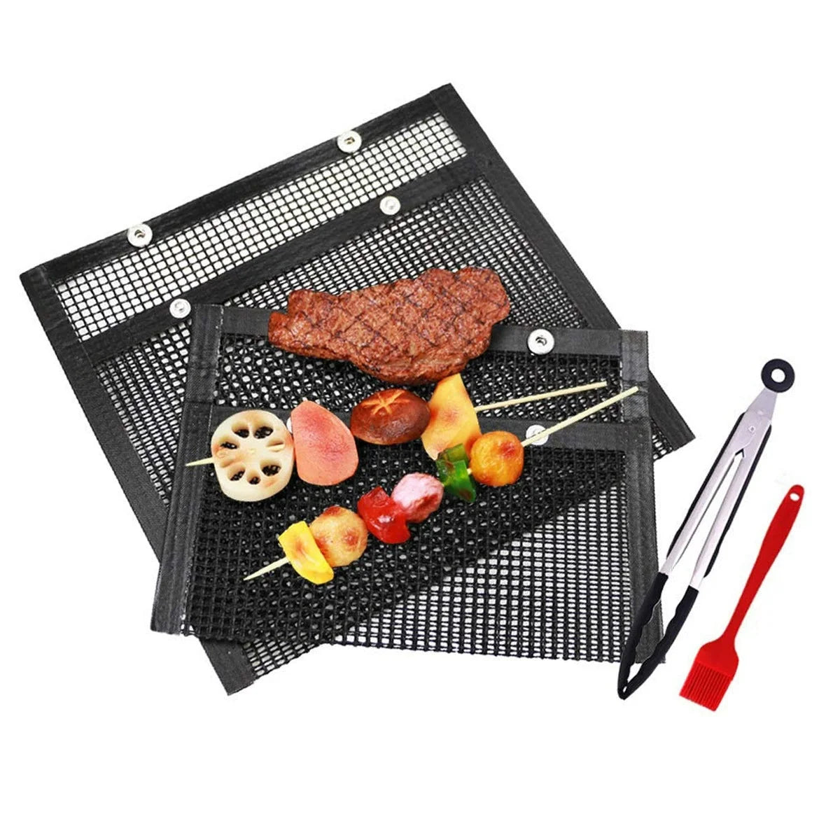 BBQ Grill Mesh Bags Non-Stick Reusable Set of 3
