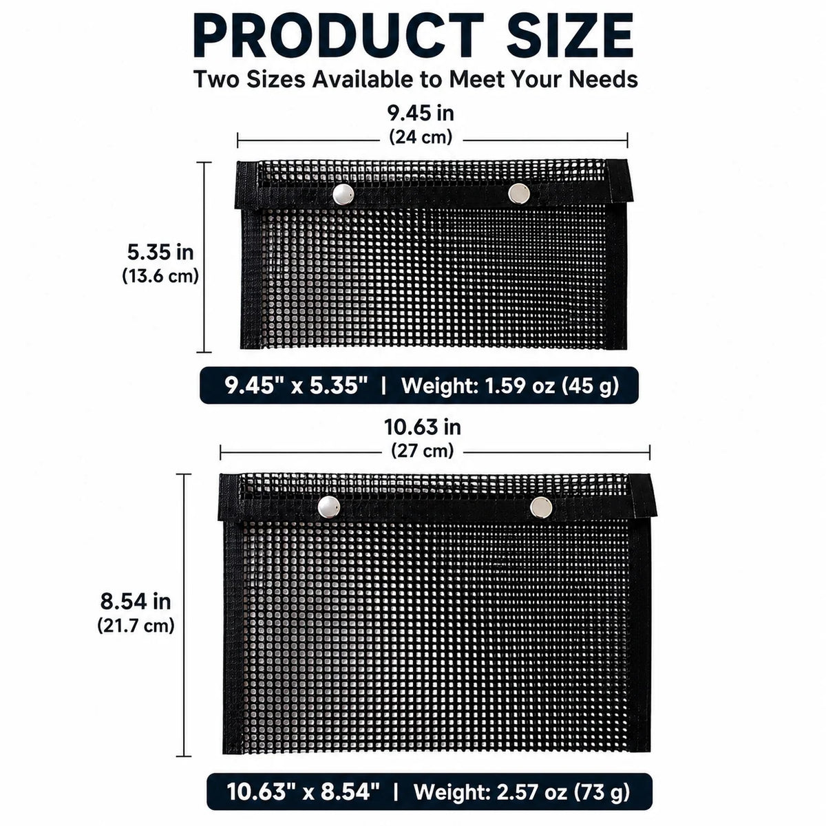BBQ Grill Mesh Bags Non-Stick Reusable Set of 3