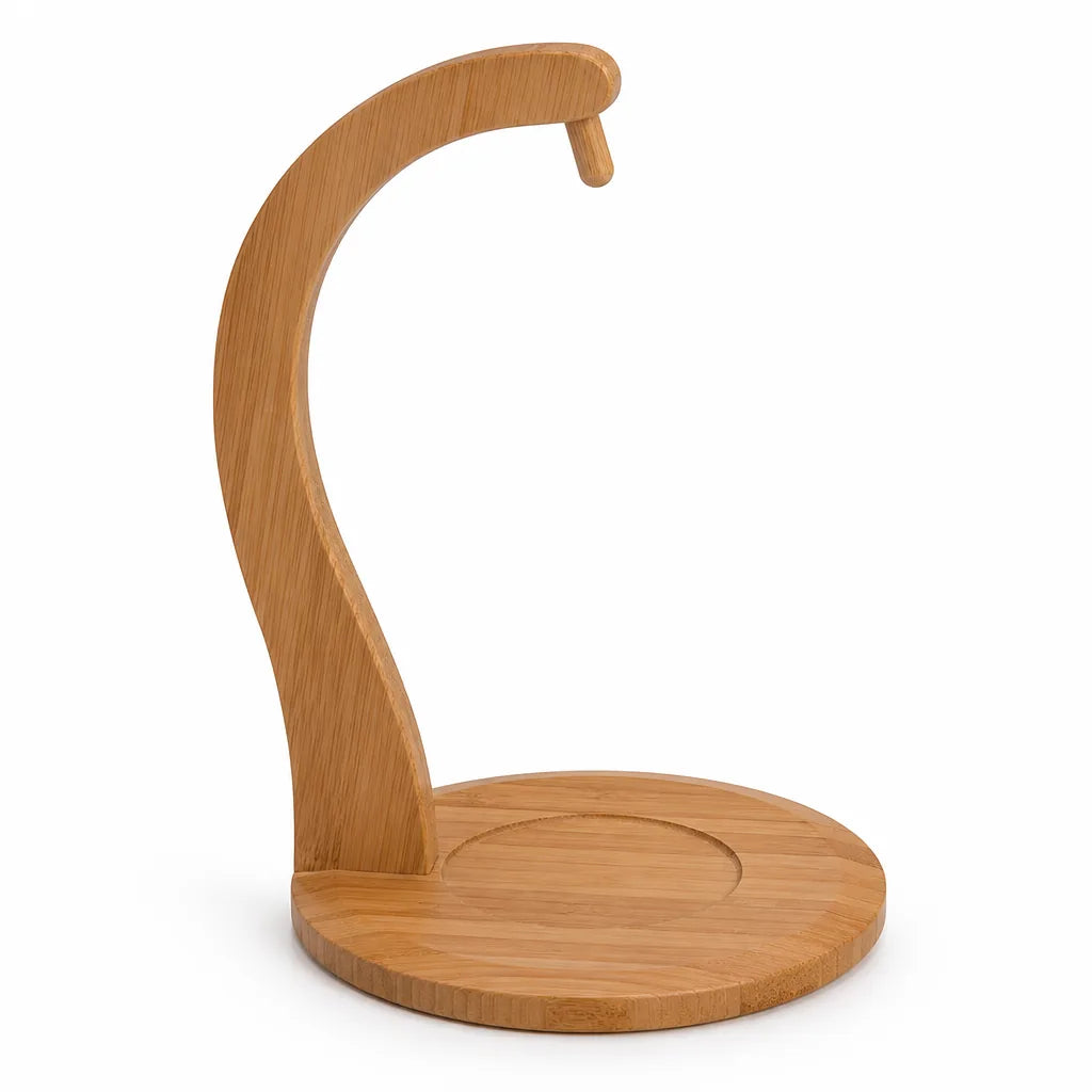Bamboo Countertop Banana Hanger Stand With Curved Hook