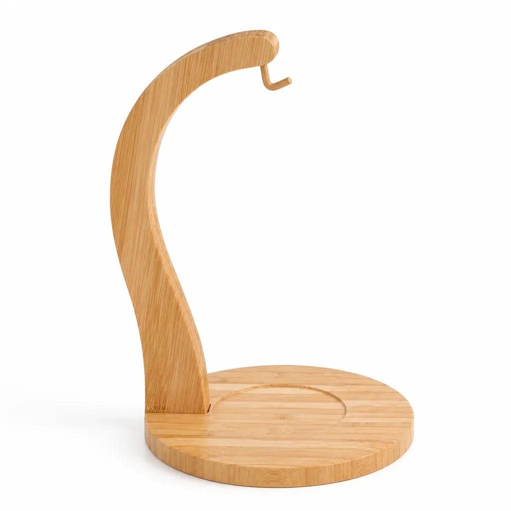 Bamboo Countertop Banana Hanger Stand With Curved Hook