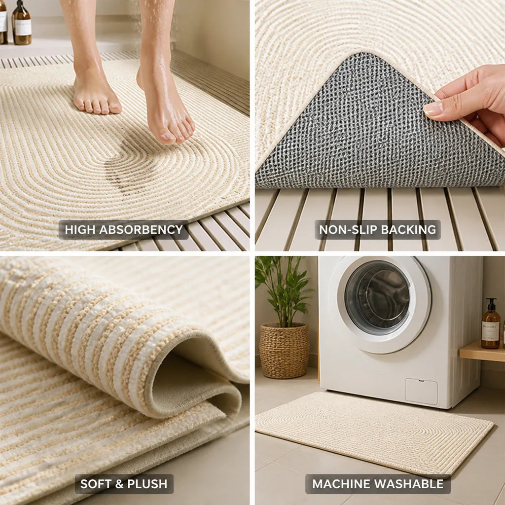 Bath Mat Plush & Absorbent Non-Slip Backing