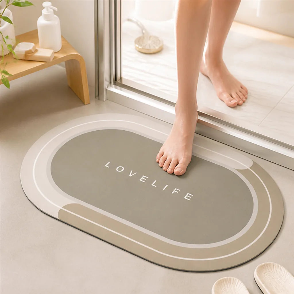 Bath Mat Plush Microfiber Non-Slip Rubber Backing