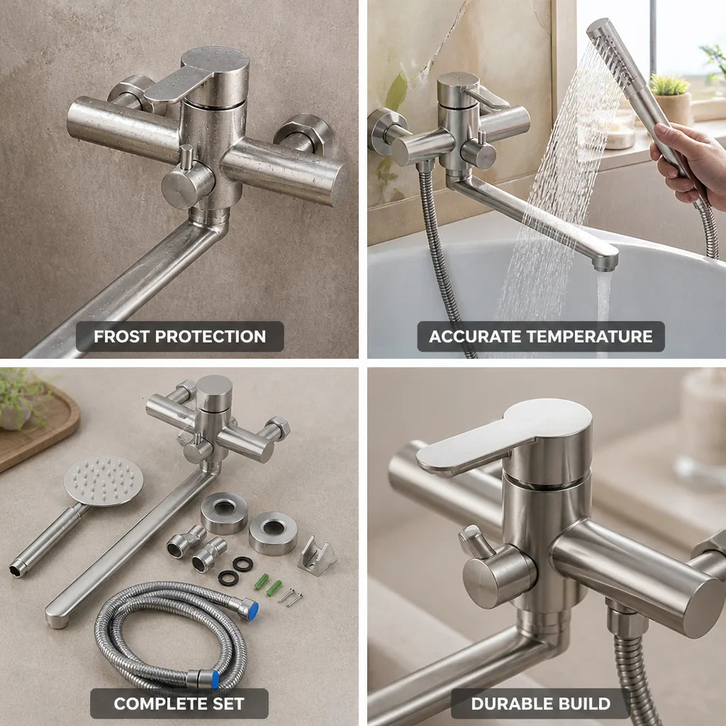 Bath & Shower Mixer Frost Protection Ceramic Valve